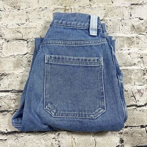 Pacsun Womens Jeans 25 Blue Cargo Denim Two‎ Tone Pockets High Rise Medium Wash